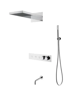 Душевая система Boheme 131-2-CR встраиваемая, термостат, верхний/ручной душ, излив, хром