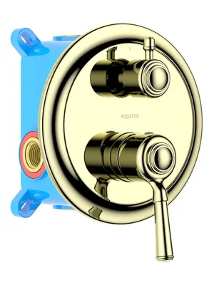 Смеситель для ванны/душа Aquatek AQ1546PG встраиваемый, 2 реж., однозахватный, золото полир