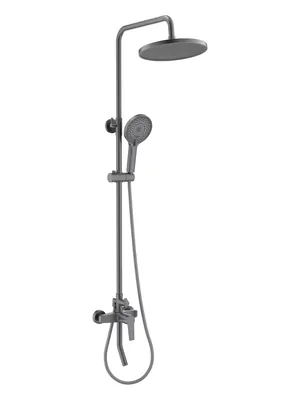 Душевая система Aquatek AQ2740BGM для ванны/душа, однозахватный, верх./руч. душ, сталь оруж