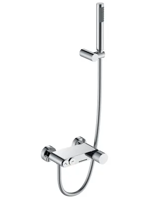 Смеситель Boheme 123-CRCR.2 для ванны/душа, настенный, с изливом, с ручным душем, хром