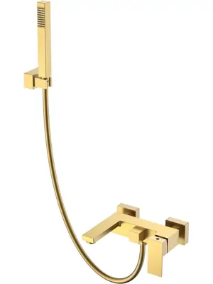 Смеситель Boheme 473-MG для ванны/душа, настенный, однозахватный, с ручным душем, золото мат
