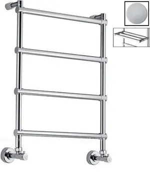 Полотенцесушитель водяной Margaroli Sole 442-4 (720х535) хром, с полкой, 4424704CRP