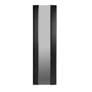 Дизайн-радиатор JAGA (1800х510) с зеркалом, черный с от, 1132Вт, нижнее подкл