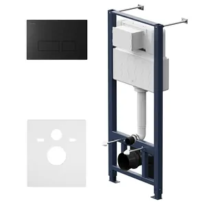 Инсталляция AM.PM для подвесного унитаза I012704.7038 пневматическая клавиша S, черный мат