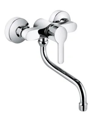 Смеситель KLUDI для кухни, настенный, поворотный излив 360° (хром) 379240575