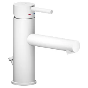 Смеситель NOBILI для раковины, однозахватный, донный клапан, белый матовый LV00418/1WM