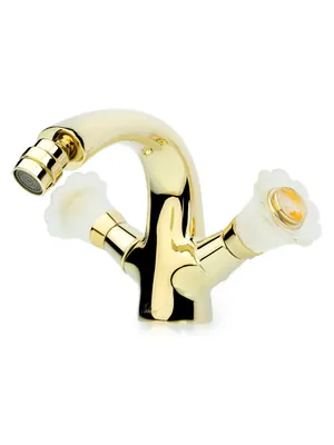 Смеситель Boheme Camelia для биде, на 1 отверстие, двухзахватный, золото 296-Camelia