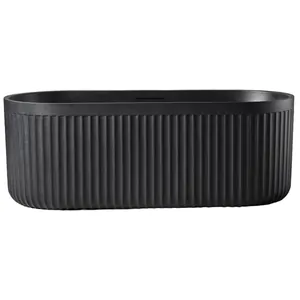 Ванна из искусственного камня Abber (1700x750) отдельностоящ, слив-пер, черная мат AM9925B