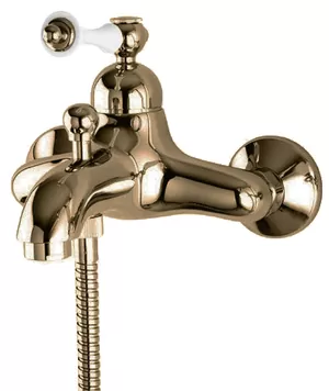 Смеситель CEZARES -VM-02-Bi для ванны/душа, однорычажный, бронза/ручка белая