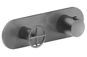 Смеситель для душа Fantini термостат, встраив., на 2 потока Matt Gun Metal 47P5P372B