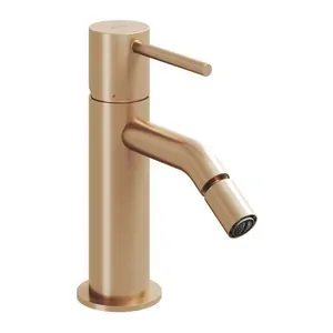 Смеситель для биде Ravak X070355 однозахватный, излив 114 мм, розовое золото