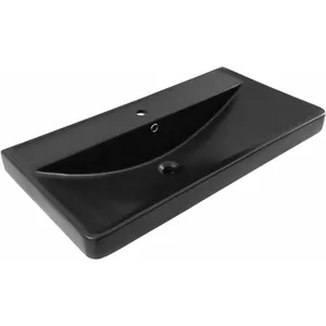 Раковина Aquanet Ирис 90 905х465х205 накладная на тумбу, черный матовый 329250
