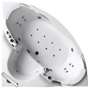 Гидромассажная угловая ванна Gemy G9025-II O (1550х1550х700) со вставкой из прозрачного стекла, TV 8