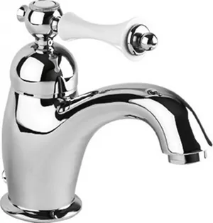 Смеситель CEZARES -LSM1-01-Bi для умывальника, донный клапан, хром/ручка белая