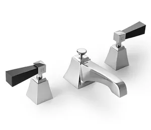 Смеситель для раковины Devon&Devon 3VPTIME200CRNE 3 отверстия, д/к, хром/черный хрусталь