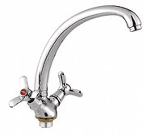 Смеситель Ledeme Н12 для кухни, двухзахватный, поворотный излив, хром L4212-2