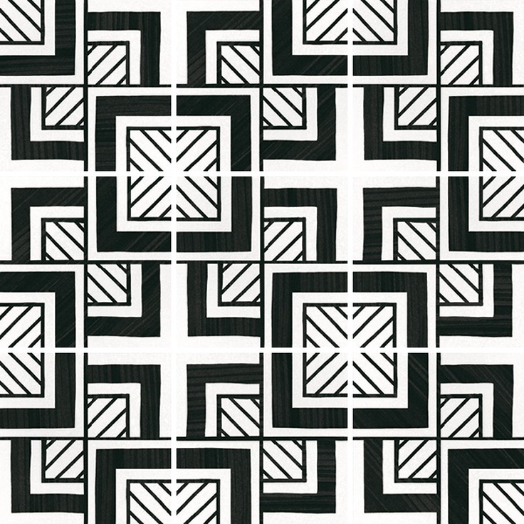 Equipe Caprice Deco 22125 Metropolitan B&W 20x20 матовая