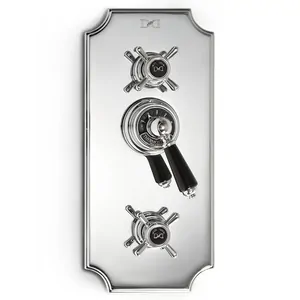 Смеситель термостатический на 2 выхода Devon&Devon MARF79CRBD с переключателем, цвет хром/черный