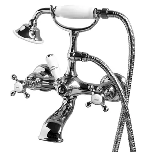 Смеситель для ванны настенный Devon&Devon UTAU933CR с лейкой и шлангом, двухзахватный, хром