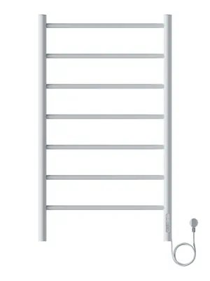 Полотенцесушитель электрический toHit 7 (500х900мм) 115Вт, нерж.сталь, кноп.панель, белый мат