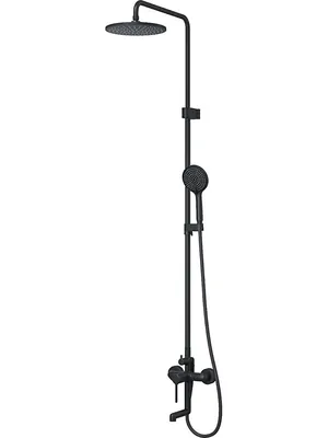 Душевая система Iddis смеситель для ванны/душа AIGBL3Fi06 верхний/ручной душ, черный матовый