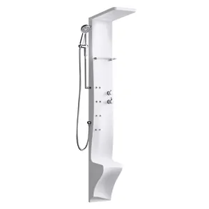 Душевая панель Novellini Plus 280х2130 мм, г/м, термостат, сиденье, белый матовый 1VTF-79