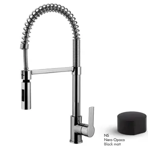 Смеситель для кухни FIMA Carlo Frattini однозахват.,вытяжной излив,черный мат.F3147/1NS