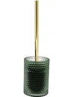 Ёрш для унитаза RIDDER 2166405 напольный, материал нерж. сталь/стекло, цвет: золото/зеленый