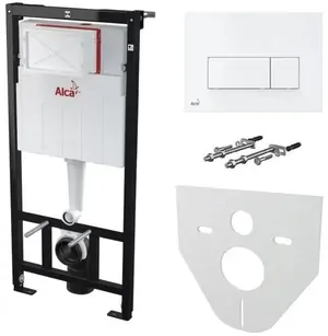 Инсталляция для унитаза ALCAPLAST AM101/1120 4 в 1 с бачком, с клавишей белый глянец M570
