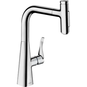Смеситель Hansgrohe Metris Select M71 для кухни 240 мм вытяжной поворотный излив хром 73817000