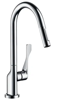 Смеситель Axor 39835000 для кухни однозахватный, вытяжной поворотный излив 220 мм, хром