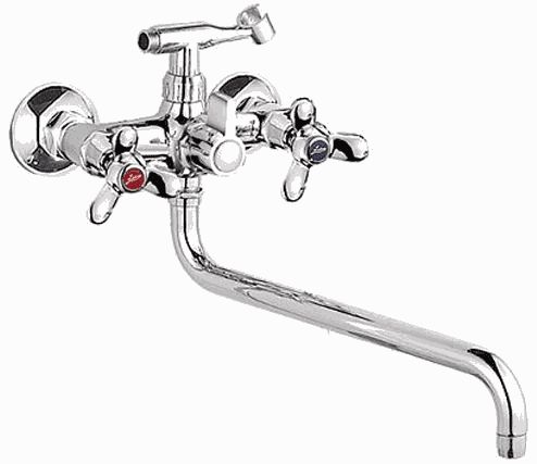 Смеситель Ledeme Н12 настенный, для ванны и душа, двухзахватный, с душевой лейкой, хром L2712