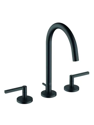 Смеситель KLUDI Puristic для раковины на 3 отв., двухзахватный, черный мат. 201433915