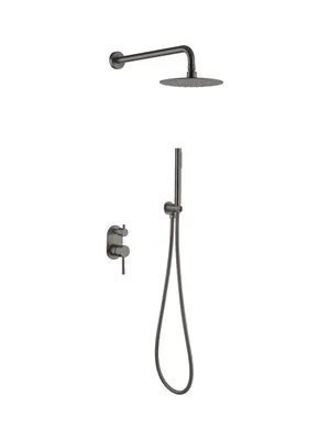 Душевая система Boheme 464-GM встраиваемая, однозахватная, верхний/ручной душ, графит