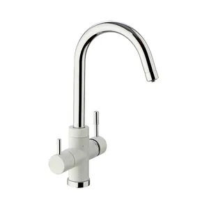 Смеситель для кухни Paini 255 мм,однозах.,кран для пить. воды, белый с вкрапл. 7890643CR3V11L2KM