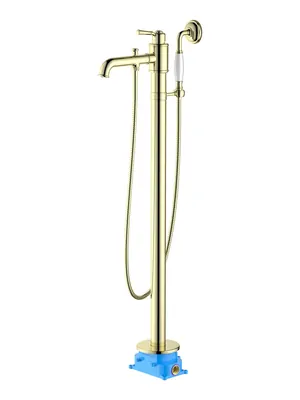 Смеситель для ванны/душа Aquatek AQ1545PG напольный, однозахватный, с руч. душ., зол. полир