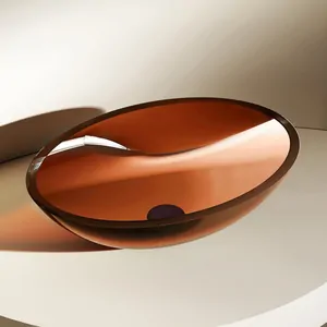 Раковина накладная ABBER 500x350x150 овальная, коричневая AT2802Opal