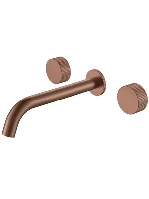 Смеситель Boheme 152-2-BRB.3 для раковины, встраиваемый,двухзахватный, ручки:linea,бронза браш