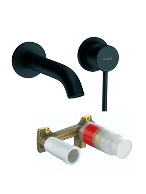 Смеситель KLUDI BOZZ для умывальника встраиваемый с внутренней частью, мат.черный 382453976+38243