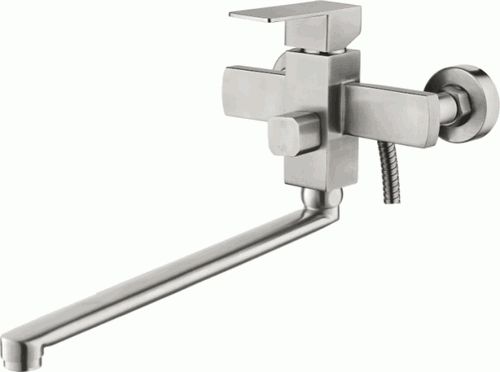 Смеситель Ledeme Н733 настенный, для ванны и душа, с душевой лейкой, нержавеющая сталь L72233