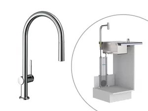 Смеситель Hansgrohe для кухни 210 вытяжной душ, поворотный излив 1jet sBox хром 72803000