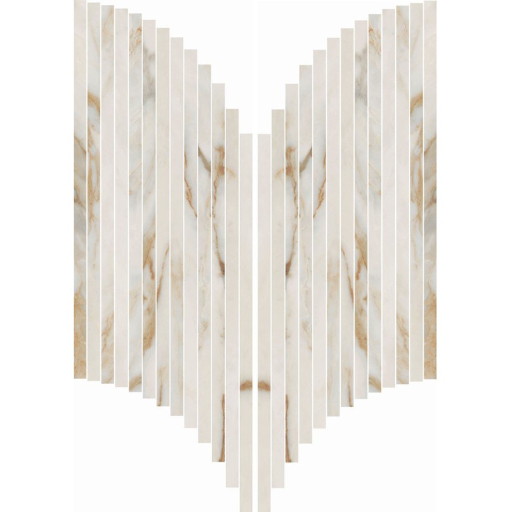 ABK Sensi Signoria 0009148 Ventaglio Calacatta Vena Oro Lux 28x60 глянцевая