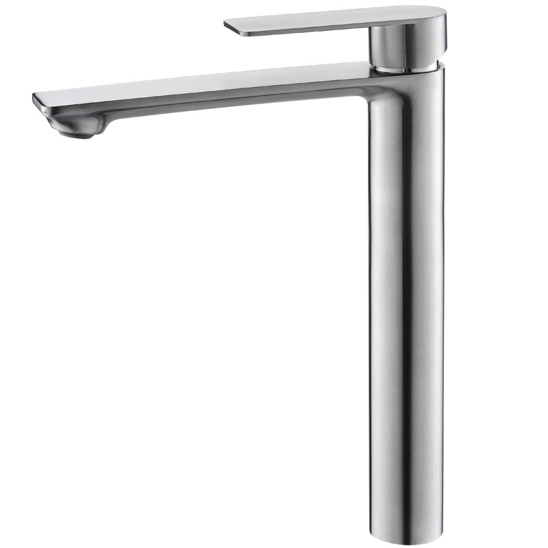 Смеситель для раковины ESKO EK25 однозахват.,высокий излив,на 1 отв.,нержавеющая сталь