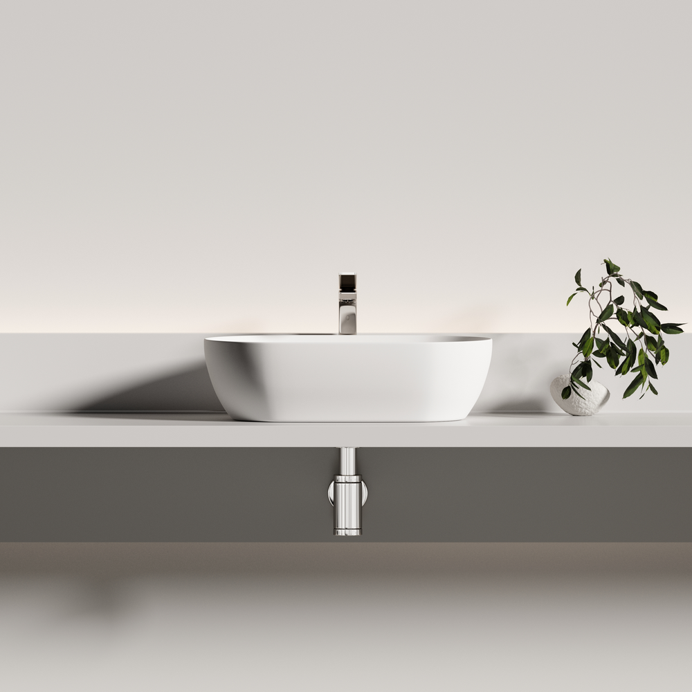 Раковина накладная овальной формы CERAMICANOVA Twist 500x300x140, цвет белый матовый, арт. CN12001MW