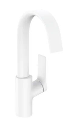 Смеситель Hansgrohe 75032700 для раковины, поворотный излив 210, матовый белый