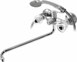 Смеситель для ванны VARION Armaturen 1012 14 1 керам. перекл., резин. кр., кругл. излив 330мм