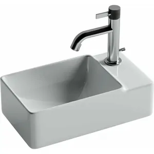 Раковина подвесная Ceramicanova 395х220х125 чаша слева, отв. под смеситель, белый CN5045