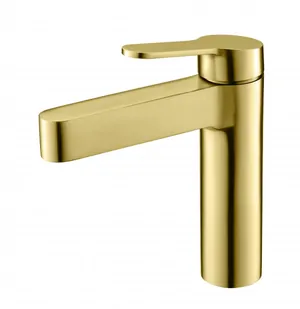 Смеситель для раковины BelBagno DEL-LVM-BORO 123 мм,однозахватный,без дон./кл.,золото брашир