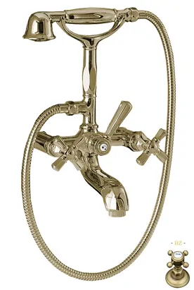 Смеситель Nicolazzi Four для ванны настенный, с ручным душем, бронза 1901BZ45