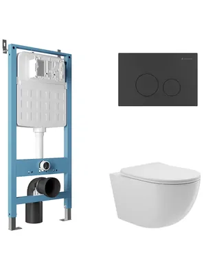 Инсталляция Aqueduto TECNICA N + унитаз с сиденьем + клавиша смыва CIRCULO AQDS104